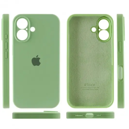 Чехол Silicone Case Full Camera Protective (AA) для Apple iPhone 16 (6.1") Мятный / Mint - изображение 2