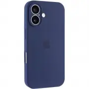 Чехол Silicone Case Full Camera Protective (AA) для Apple iPhone 16 (6.1") Синий / Deep navy