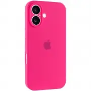 Чехол Silicone Case Full Camera Protective (AA) для Apple iPhone 16 (6.1"), Розовый / Barbie pink