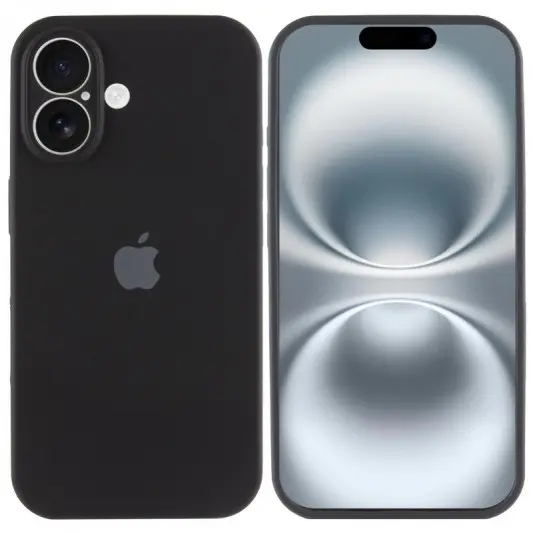 Чехол Silicone Case Full Camera Protective (AA) для Apple iPhone 16 Plus (6.7") Черный / Black - изображение 1
