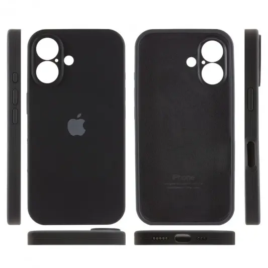 Чехол Silicone Case Full Camera Protective (AA) для Apple iPhone 16 Plus (6.7") Черный / Black - изображение 2