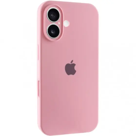 Чехол Silicone Case Full Camera Protective (AA) для Apple iPhone 16 Plus (6.7") Розовый / Light pink