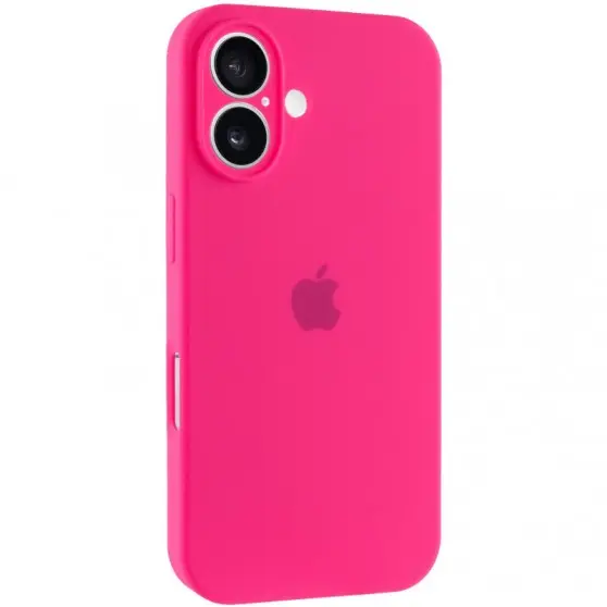 Чехол Silicone Case Full Camera Protective (AA) для Apple iPhone 16 Plus (6.7") Розовый / Barbie pink