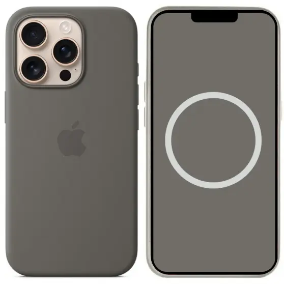 Чехол Silicone case (AAA) full with Magsafe and Animation для Apple iPhone 16 Pro (6.3"), Stone Grey
