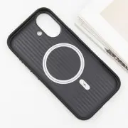 Шкіряний чохол Carved with MagSafe для Apple iPhone 16 (6.1"), Black