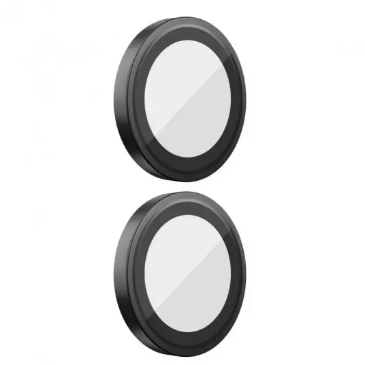 Защитное стекло BlueO Metal на камеру для Apple iPhone 16 (6.1") / 16 Plus (6.7") Черный / Black