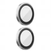 Защитное стекло BlueO Metal на камеру для Apple iPhone 16 (6.1") / 16 Plus (6.7") Серебряный / Silver