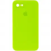Чехол Silicone Case Square Full Camera Protective (AA) для Apple iPhone 7 / 8 / SE (2020) (4.7"), Салатовый / Neon green