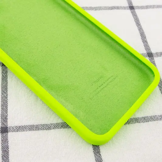 Чехол Silicone Case Square Full Camera Protective (AA) для Apple iPhone 7 / 8 / SE (2020) (4.7") Салатовый / Neon green - изображение 2