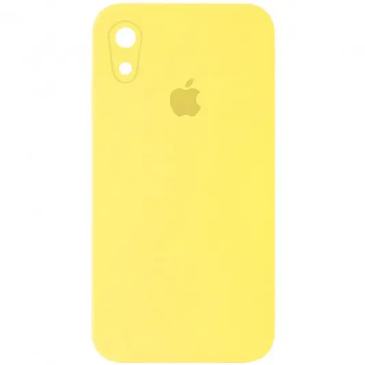 Чохол Silicone Case Square Full Camera Protective (AA) для Apple iPhone XR (6.1") Жовтий / Yellow