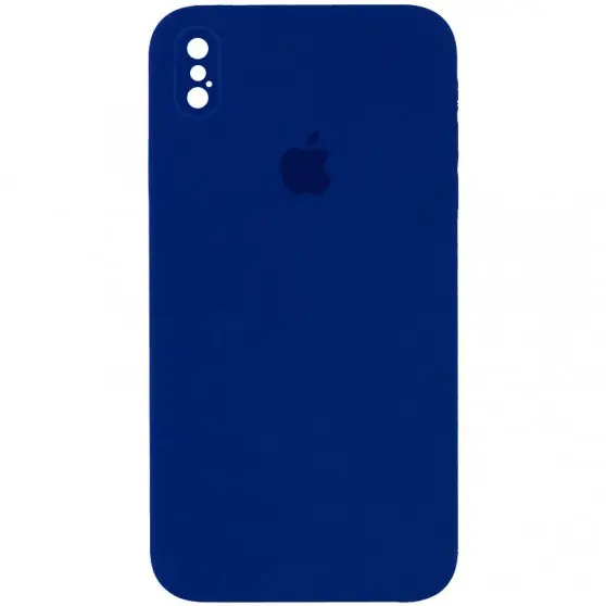 Чохол Silicone Case Square Full Camera Protective (AA) для Apple iPhone XS Max (6.5") Синій / Deep navy