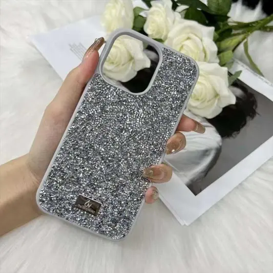 TPU чехол Bling World Rock Diamond для Apple iPhone 15 Pro Max (6.7"), Серебряный - изображение 1