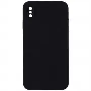 Silicone Case Square Full Camera Protective (AA) NOLOGO для Apple iPhone XS Max (6.5") Черный / Black
