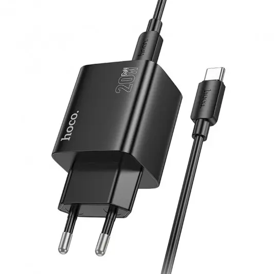 СЗУ Hoco N55 Fundador PD20W four-port (2USB-A/2C) + кабель Type-C to Type-C Black - изображение 2