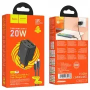 Зарядное устройство Hoco N55 Fundador PD20W four-port (2USB-A/2C) + Type-C to Type-C, Black