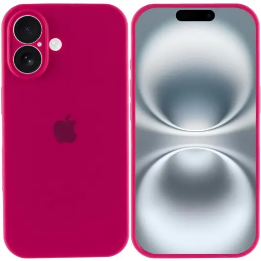 Чохол Silicone Case Full Camera Protective (AA) для Apple iPhone 16 Plus (6.7") Червоний / Rose Red - зображення 1 
