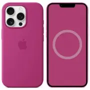 Чехол Silicone case (AAA) with Magsafe and Animation для Apple iPhone 16 Pro Max (6.9") Fuchsia
