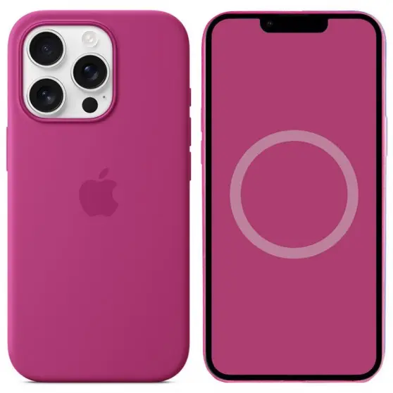 Чехол Silicone case (AAA) with Magsafe and Animation для Apple iPhone 16 Pro Max (6.9") Fuchsia