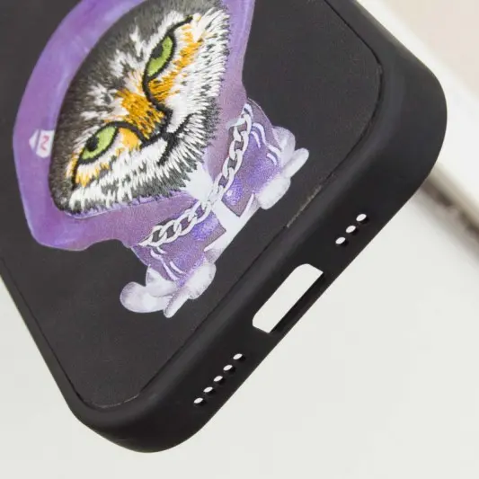 TPU+PC чохол Friends для Apple iPhone 15 Pro (6.1") Black Cat - зображення 5 