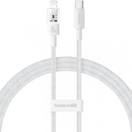 Дата кабель Baseus Gem Fast Charging Type-C to Lightning 20W (1m) (P10373001) Moon White