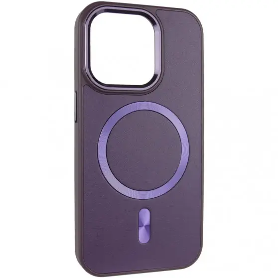 Кожаный чехол SnapCase with MagSafe для Apple iPhone 13 / 14 (6.1") Dark Purple