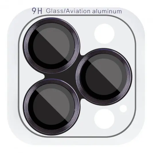 Защитное стекло Metal Classic на камеру (в упак.) для Apple iPhone 16 Pro (6.3") / 16 Pro Max (6.9") Черный / Black