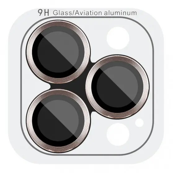 Защитное стекло Metal Classic на камеру (в упак.) для Apple iPhone 16 Pro (6.3") / 16 Pro Max (6.9") Золотой / Desert Gold