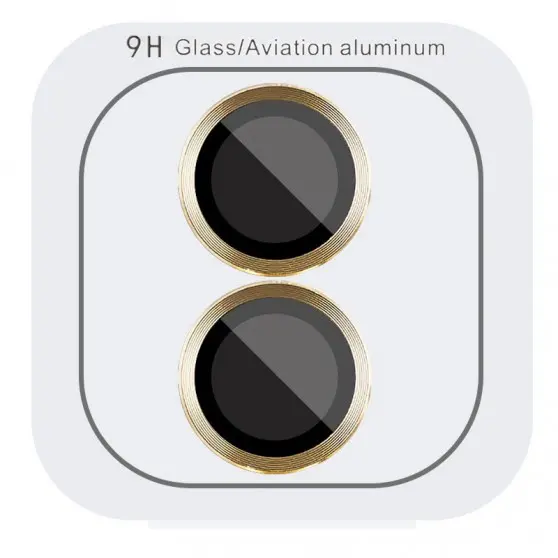 Защитное стекло Metal Classic на камеру (в упак.) для Apple iPhone 16 (6.1") / 16 Plus (6.7") Золотой / Gold