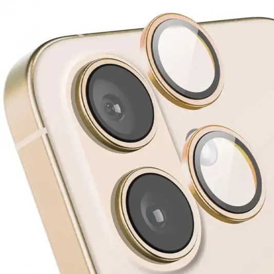Захисне скло Metal Classic на камеру (у упак.) для Apple iPhone 16 (6.1") / 16 Plus (6.7") Золотий / Gold - зображення 1 