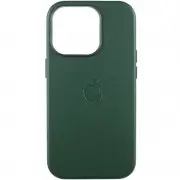 Кожаный чехол Leather Case (AAA) with MagSafe and Animation для Apple iPhone 16 Pro Max (6.9") Green