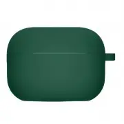 Силіконовий футляр з мікрофіброю для навушників Airpods 4 Зелений / Pine green