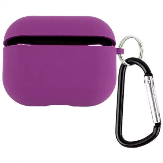 Силиконовый футляр с микрофиброй для наушников Airpods 4 Фиолетовый / Grape