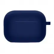 Силиконовый футляр с микрофиброй для наушников Airpods 4 Темно-синий / Midnight blue