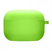 Силиконовый футляр с микрофиброй для наушников Airpods 4 Салатовый / Neon green