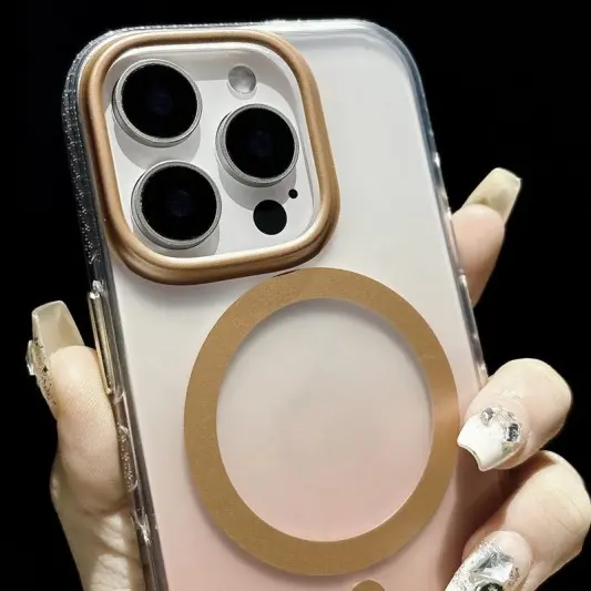 Чехол TPU+PC Shadow with MagSafe для Apple iPhone 16 Pro (6.3") Quicksand gold - изображение 2