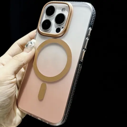 Чехол TPU+PC Shadow with MagSafe для Apple iPhone 16 Pro (6.3") Quicksand gold - изображение 3