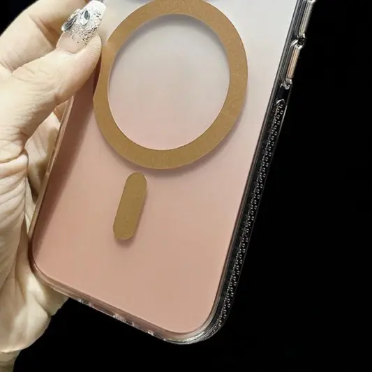Чехол TPU+PC Shadow with MagSafe для Apple iPhone 16 Pro (6.3") Quicksand gold - изображение 4