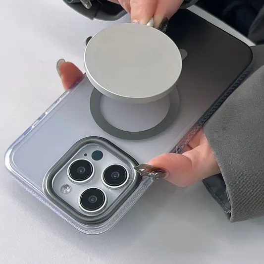 Чохол TPU+PC Shadow with MagSafe для Apple iPhone 14 Pro Max (6.7") Gray - зображення 4 