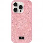 TPU чехол Bling World Rock Diamond with MagSafe для Apple iPhone 16 Pro (6.3"), Pink