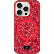 TPU чехол Bling World Rock Diamond with MagSafe для Apple iPhone 15 Pro (6.1") Red