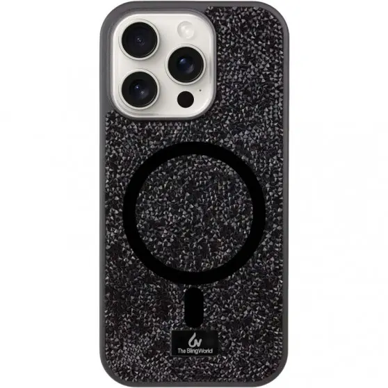 TPU чохол Bling World Rock Diamond with MagSafe для Apple iPhone 14 Pro (6.1") Black