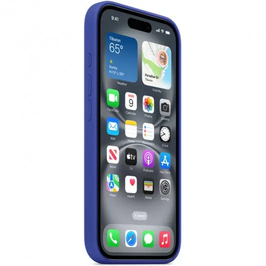 Чехол Silicone case (AAA) with Magsafe and Animation (button) для Apple iPhone 16 (6.1") Ultramarine - изображение 3