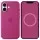 Чехол Silicone case (AAA) with Magsafe and Animation (button) для Apple iPhone 16 (6.1") Fuchsia