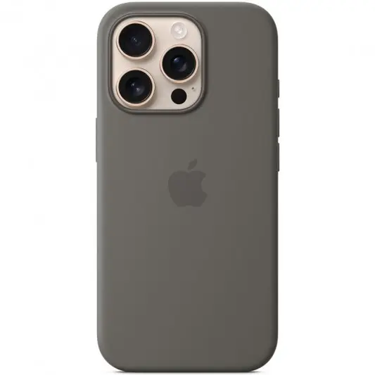 Чехол Silicone case (AAA) with Magsafe and Animation (button) для Apple iPhone 16 Pro Max (6.9"), Stone Grey - изображение 1