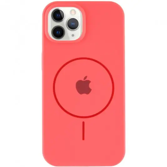 Чехол Silicone Case Full Protective (AA) with MagSafe для Apple iPhone 11 Pro (5.8") Арбузный / Watermelon red - изображение 1