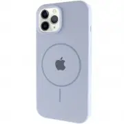 Чехол Silicone Case Full Protective (AA) with MagSafe для Apple iPhone 12 Pro / 12 (6.1"), Голубой / Lilac Blue