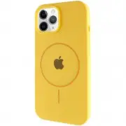 Чехол Silicone Case Full Protective (AA) with MagSafe для Apple iPhone 12 Pro / 12 (6.1") Желтый / Yellow