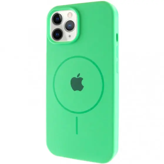 Чохол Silicone Case Full Protective (AA) with MagSafe для Apple iPhone 12 Pro / 12 (6.1") Зелений / Spearmint
