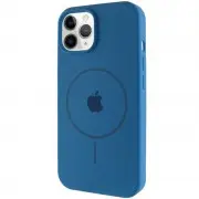 Чехол Silicone Case Full Protective (AA) with MagSafe для Apple iPhone 12 Pro / 12 (6.1"), Синий / Denim Blue