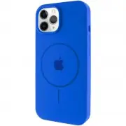Чехол Silicone Case Full Protective (AA) with MagSafe для Apple iPhone 12 Pro Max (6.7") Синий / Capri Blue